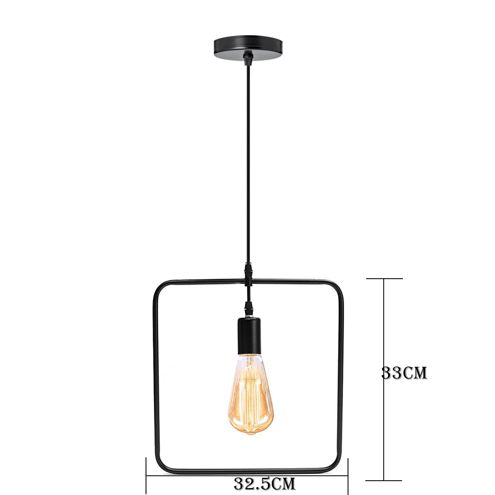 Black Industrial Pendant Light – Choice of Cage or Metal Shade, E27 - photo 3