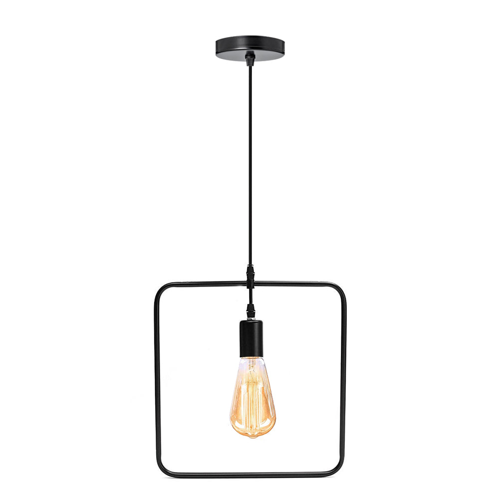Black Industrial Pendant Light – Choice of Cage or Metal Shade, E27 - photo 5