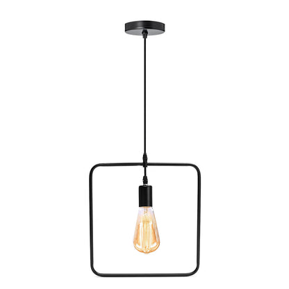 Black Industrial Pendant Light – Choice of Cage or Metal Shade, E27 - photo 5