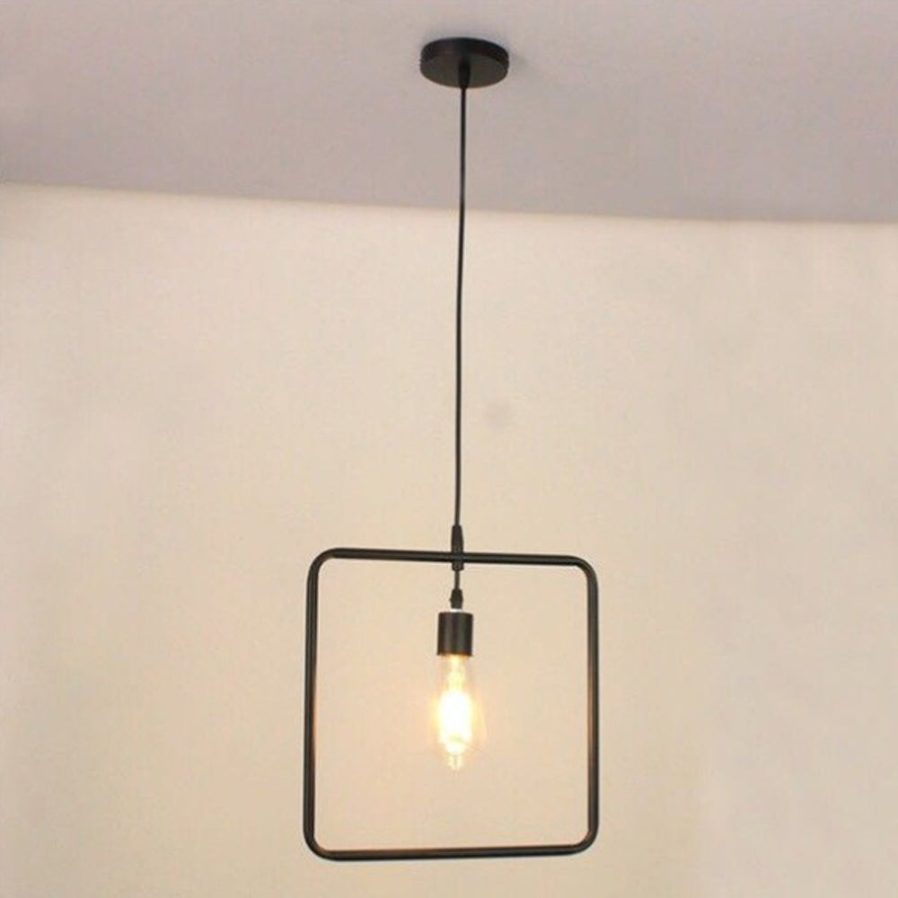 Black Industrial Pendant Light – Choice of Cage or Metal Shade, E27 - photo 6