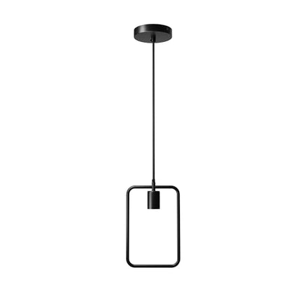 Black Industrial Pendant Light – Choice of Cage or Metal Shade, E27 - Black, Square Frame Black, Without Bulb