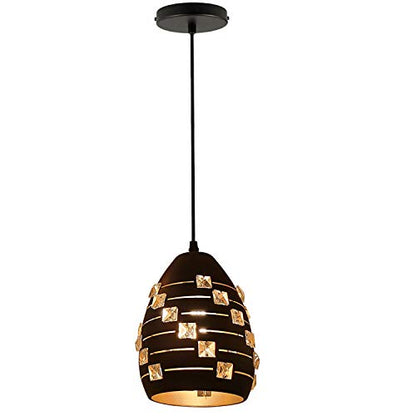 Black Industrial Pendant Light – Choice of Cage or Metal Shade, E27 - Black, Dome 10 cm Black, Without Bulb