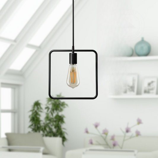 Black Industrial Pendant Light – Choice of Cage or Metal Shade, E27