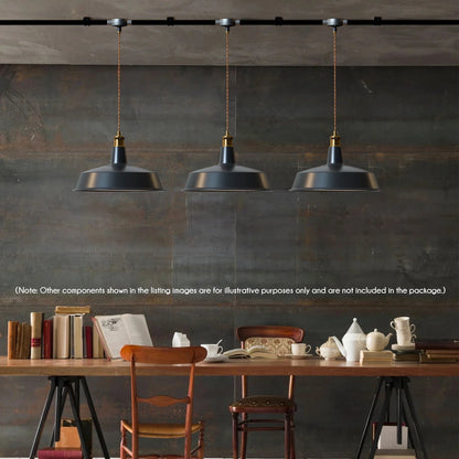 Industrial Enamel Pendant Light 40 cm – Black, Chain or Braided Cable - photo 4