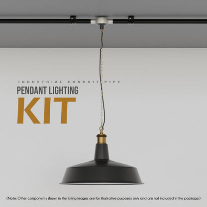 Industrial Enamel Pendant Light 40 cm – Black, Chain or Braided Cable - photo 7