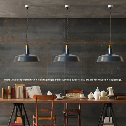 Industrial Enamel Pendant Light 40 cm – Black, Chain or Braided Cable - photo 8