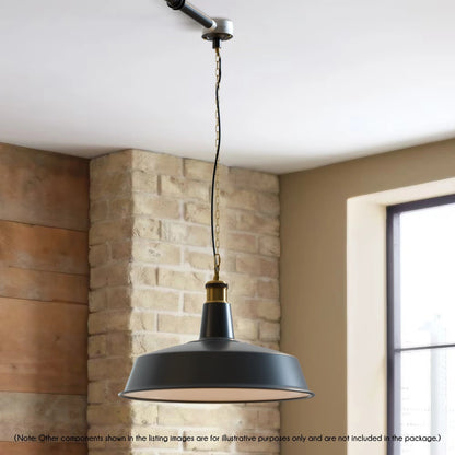 Industrial Enamel Pendant Light 40 cm – Black, Chain or Braided Cable