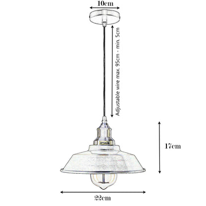 Chrome or Satin Nickel Pendant Light – Choice of Shade, E27 - photo 10