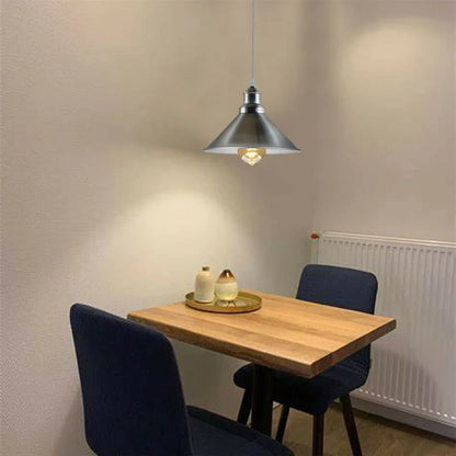 Chrome or Satin Nickel Pendant Light – Choice of Shade, E27 - photo 3