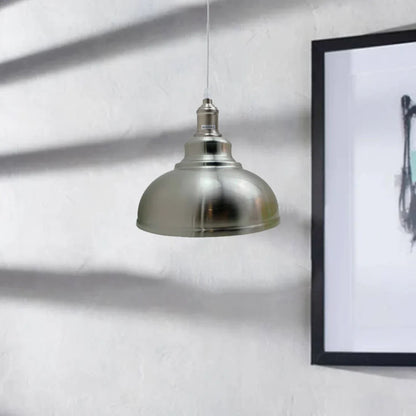 Chrome or Satin Nickel Pendant Light – Choice of Shade, E27 - photo 8