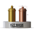 Industrial Tube E27 Lamp Holder – Yellow Brass or Rose Gold