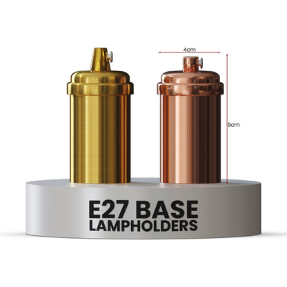 Industrial Tube E27 Lamp Holder – Yellow Brass or Rose Gold