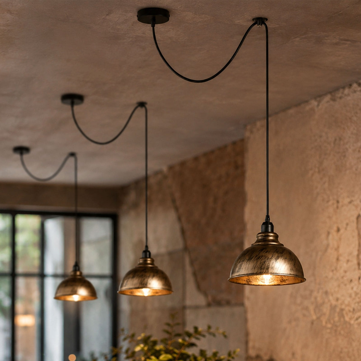 Curvy Dome Swag Pendant Light – 21 cm, 195 cm Cable, 5 Colours - photo 6