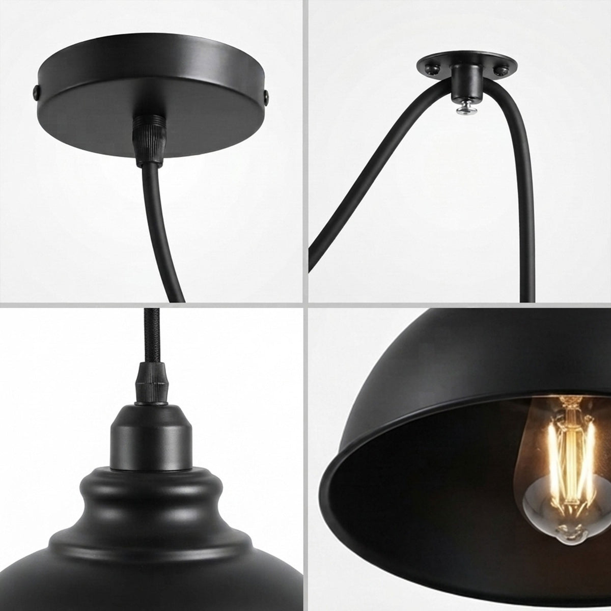 Curvy Dome Swag Pendant Light – 21 cm, 195 cm Cable, 5 Colours - photo 8