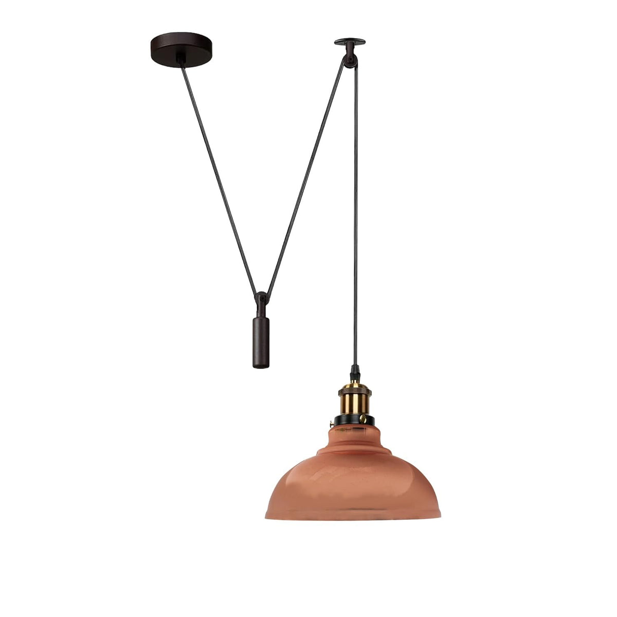 Curvy Pendant Light – Rise & Fall Pulley, Swag or Fixed, 17 Colours - photo 18