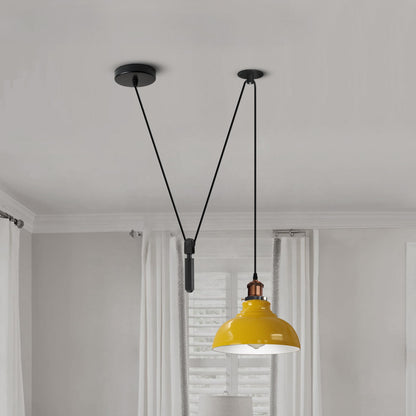 Curvy Pendant Light – Rise & Fall Pulley, Swag or Fixed, 17 Colours