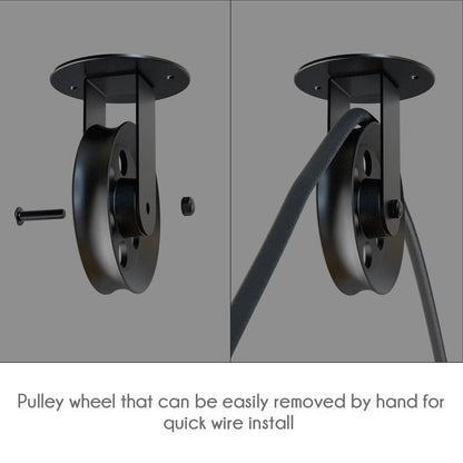 Industrial Pulley Wheel for Pendant Lights – Black, 43 or 50 mm - photo 3