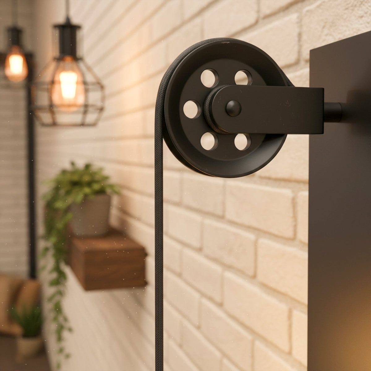 Industrial Pulley Wheel for Pendant Lights – Black, 43 or 50 mm - photo 6