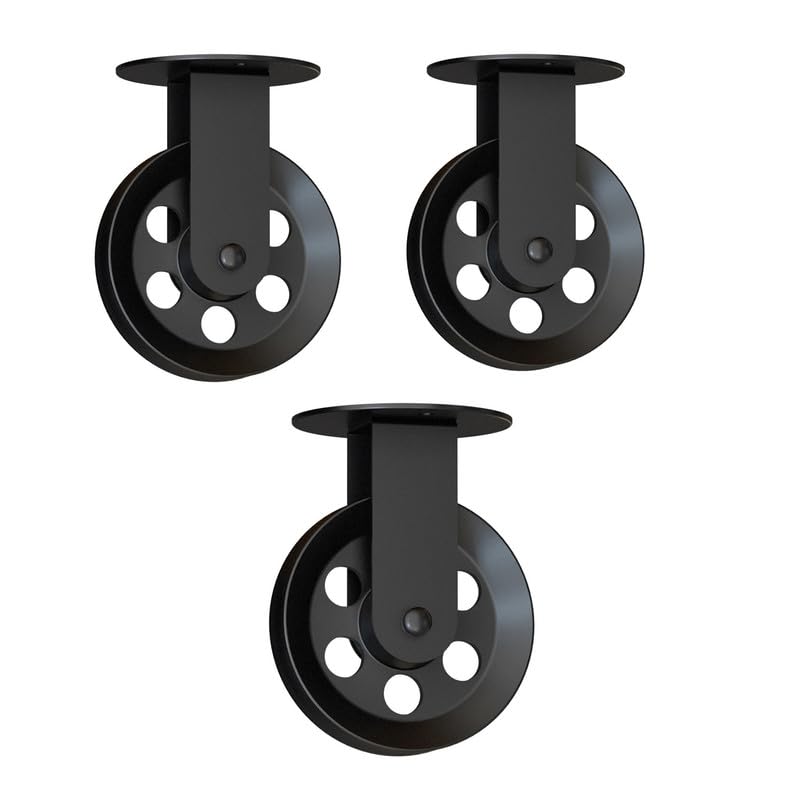 Industrial Pulley Wheel for Pendant Lights – Black, 43 or 50 mm - 43 mm Wheel, Black, Pack of 3