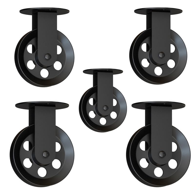 Industrial Pulley Wheel for Pendant Lights – Black, 43 or 50 mm - 43 mm Wheel, Black, Pack of 5