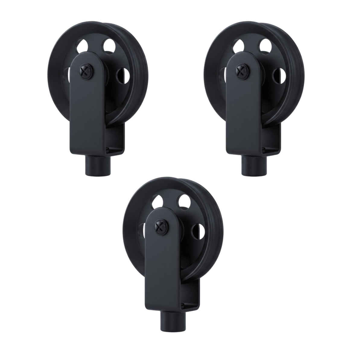 Industrial Pulley Wheel for Pendant Lights – Black, 43 or 50 mm - 50 mm Wheel, Black, Pack of 3