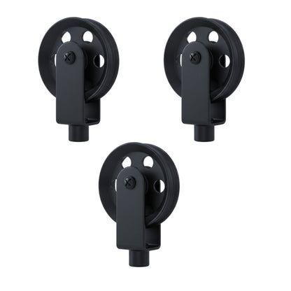 Industrial Pulley Wheel for Pendant Lights – Black, 43 or 50 mm - 50 mm Wheel, Black, Pack of 3