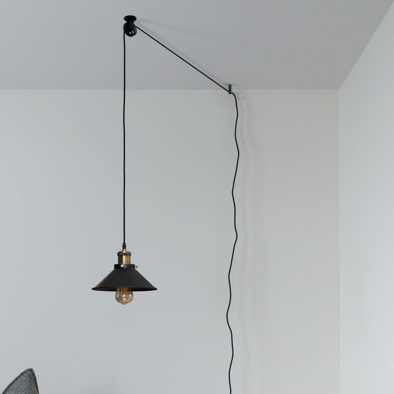 Industrial Pulley Wheel for Pendant Lights – Black, 43 or 50 mm