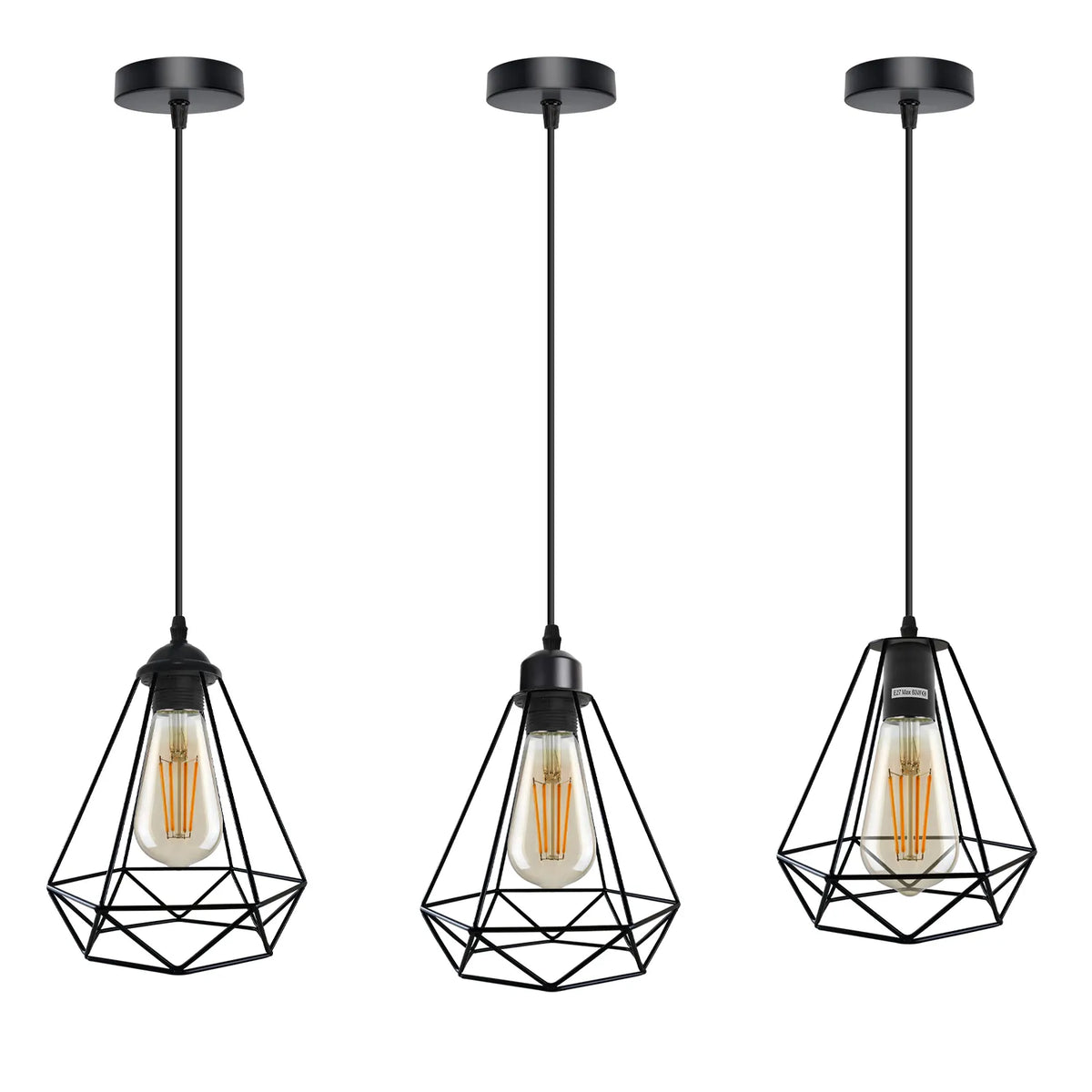 Industrial Cage Pendant Light – E27, 25+ Cage Styles & Colours - photo 3