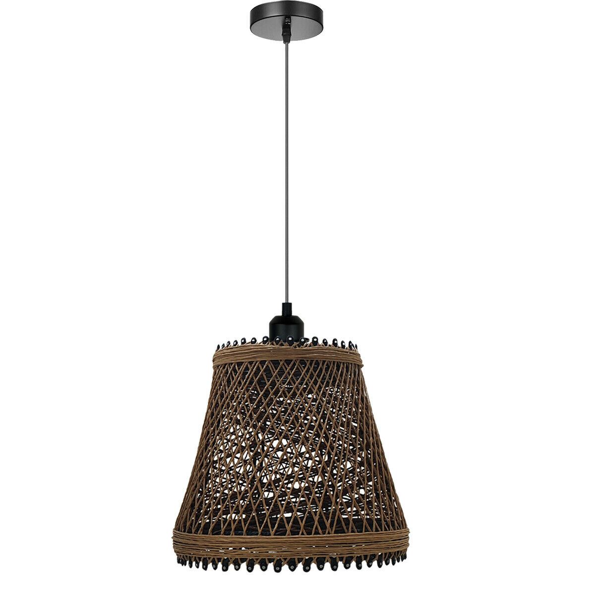 Industrial Cage Pendant Light – E27, 25+ Cage Styles & Colours - Black, Cage Hemp, Without Bulb