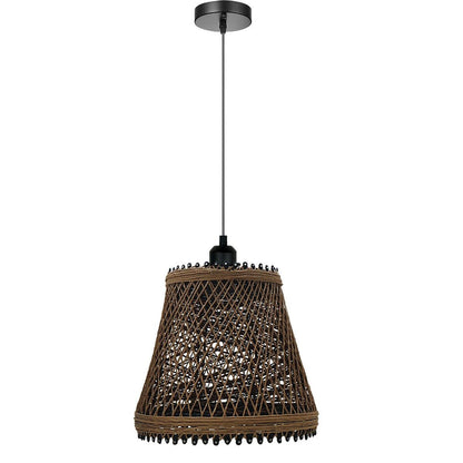 Industrial Cage Pendant Light – E27, 25+ Cage Styles & Colours - Black, Cage Hemp, Without Bulb