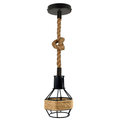 Industrial Cage Pendant Light – E27, 25+ Cage Styles & Colours - Black, Tube Cage Black, Without Bulb