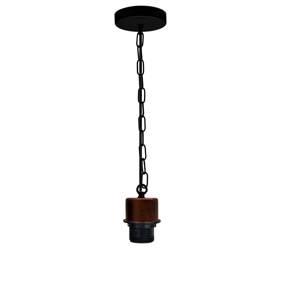 Industrial Cage Pendant Light – E27, 25+ Cage Styles & Colours - Rustic Red, Bulb Guard Rustic Red Pack of 2, Without Bulb