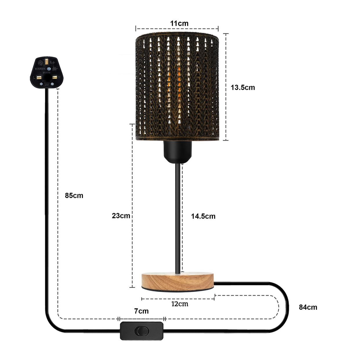Industrial Metal Wire Cage Table Lamp E27 - photo 2