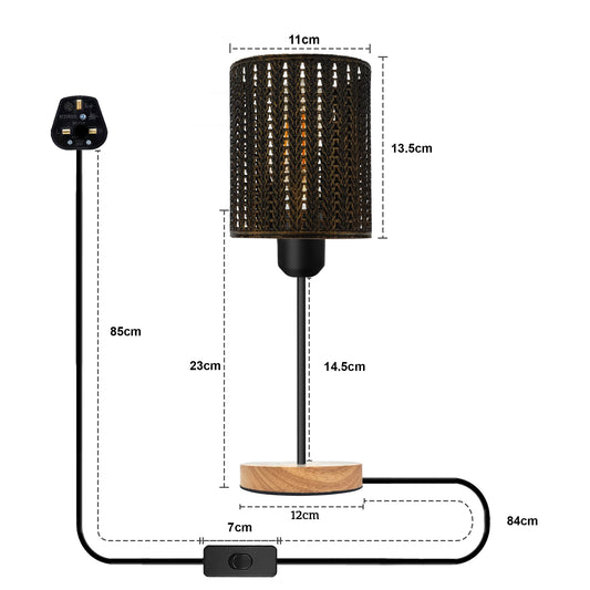 Industrial Metal Wire Cage Table Lamp E27 - photo 2