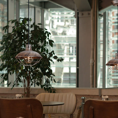 Nautical Fisherman Cage Pendant Light – Black or Brushed Copper, E27 - photo 4