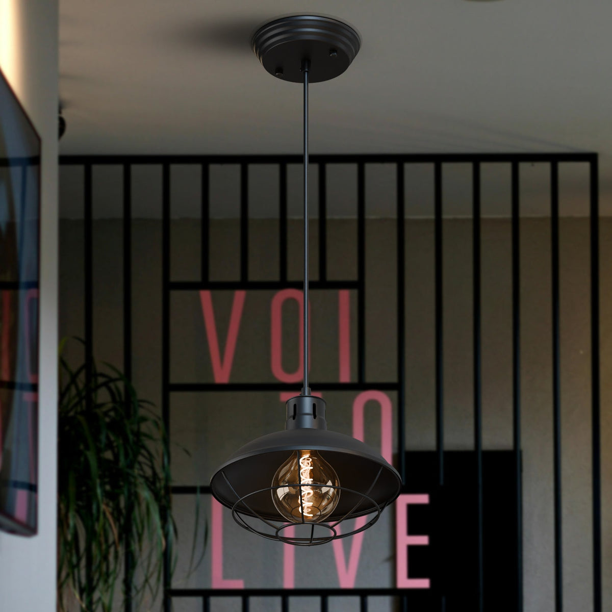 Nautical Fisherman Cage Pendant Light – Black or Brushed Copper, E27 - photo 5