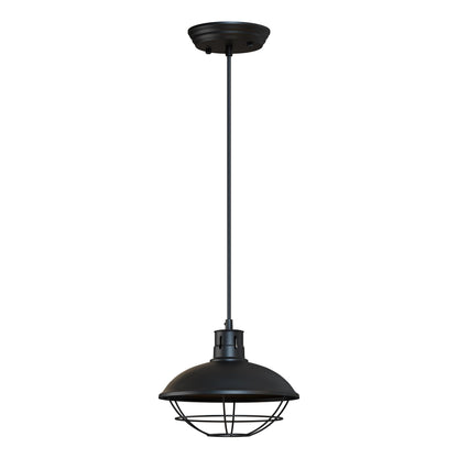 Nautical Fisherman Cage Pendant Light – Black or Brushed Copper, E27 - Black, Cage Dome Shade, Without Bulb