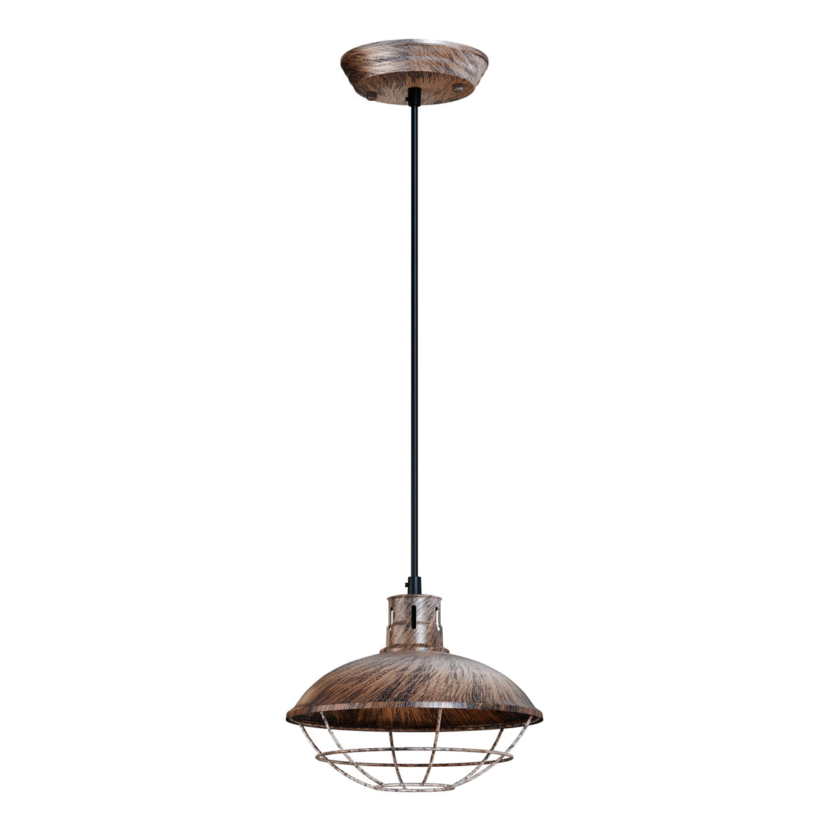 Nautical Fisherman Cage Pendant Light – Black or Brushed Copper, E27 - Brushed Copper, Cage Dome Shade, Without Bulb