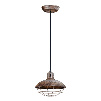 Nautical Fisherman Cage Pendant Light – Black or Brushed Copper, E27 - Brushed Copper, Cage Dome Shade, Without Bulb