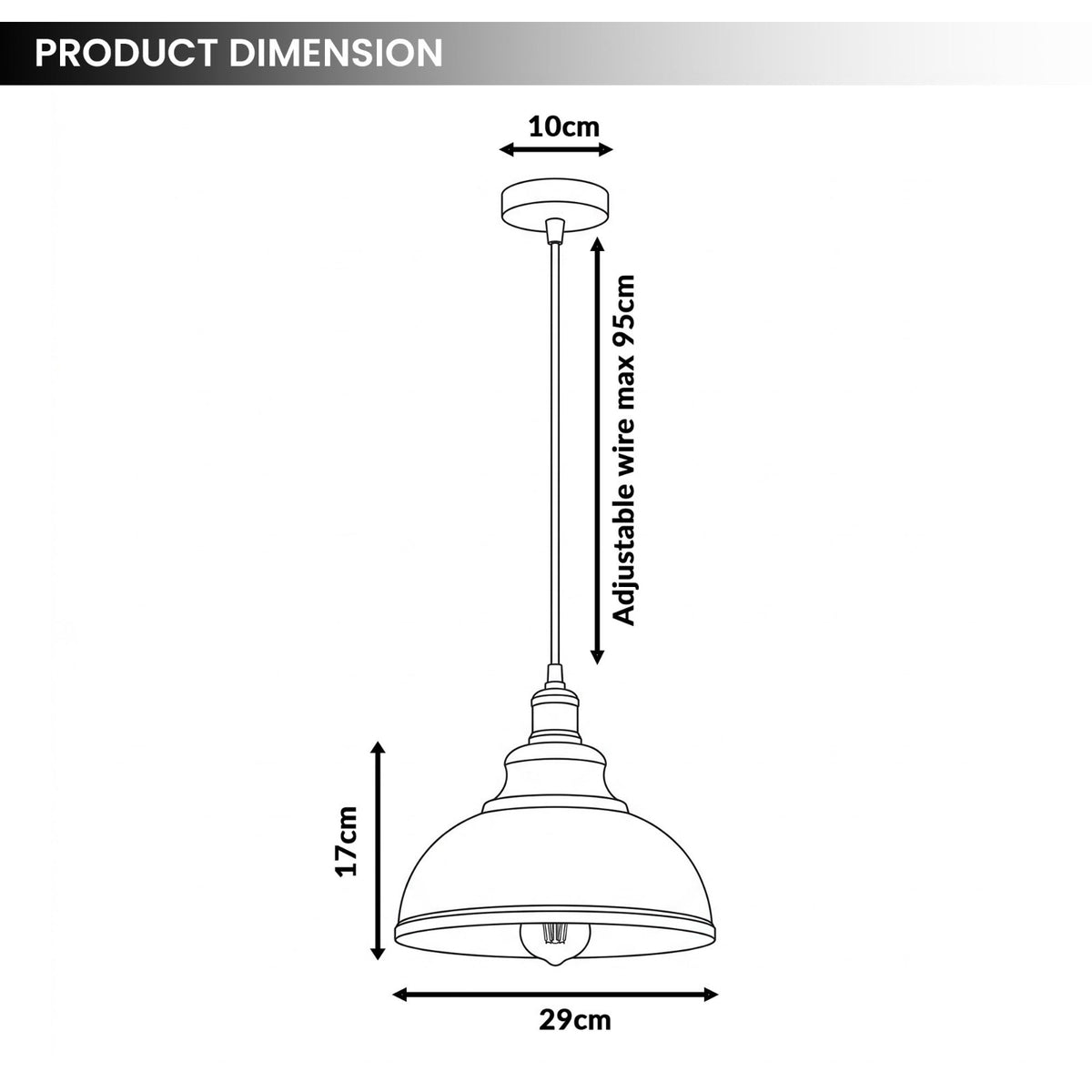 Brass Pendant Light – 25+ Metal Domes, Barn & Flat Shades, E27 - photo 7