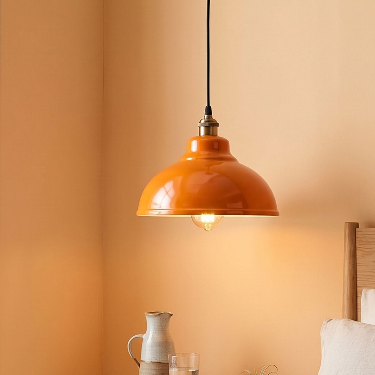 Brass Pendant Light – 25+ Metal Domes, Barn & Flat Shades, E27 - photo 11