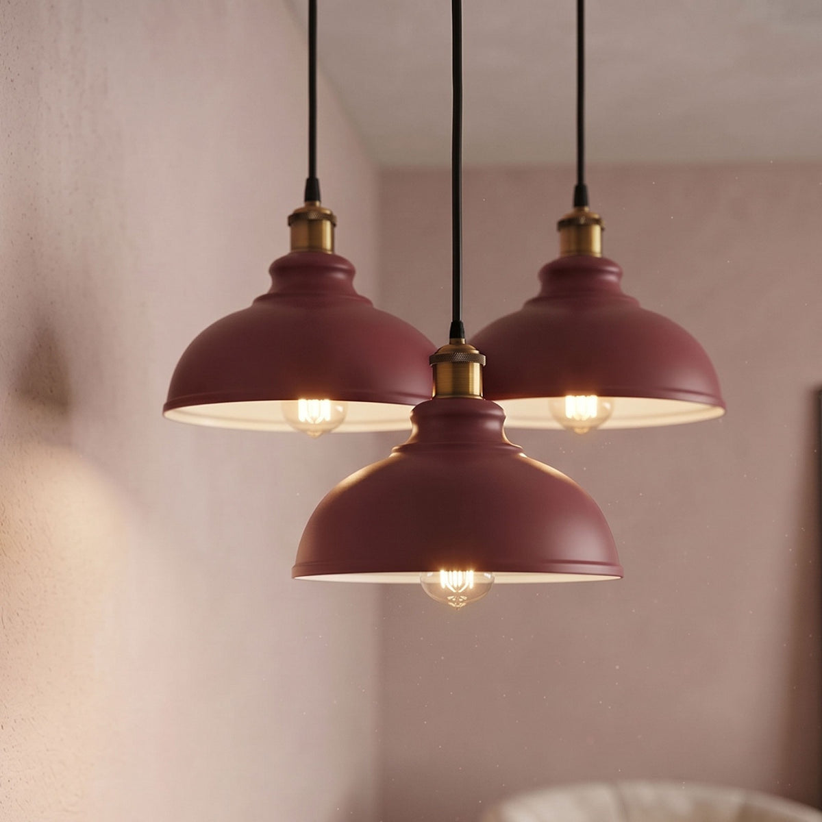 Brass Pendant Light – 25+ Metal Domes, Barn & Flat Shades, E27 - photo 13