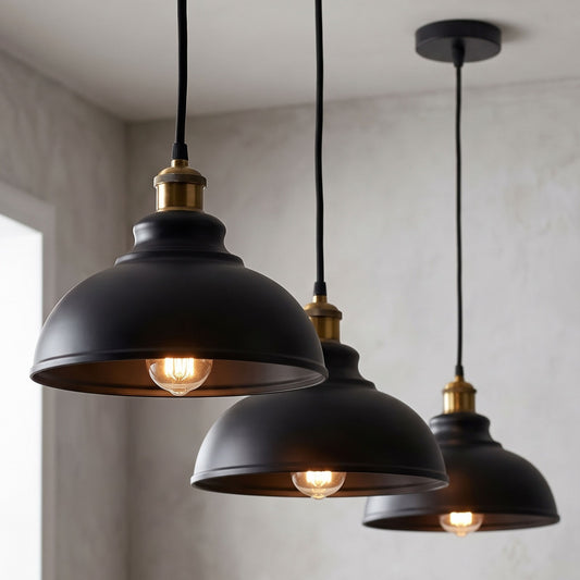 Brass Pendant Light – 25+ Metal Domes, Barn & Flat Shades, E27