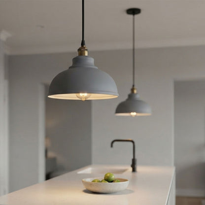Brass Pendant Light – 25+ Metal Domes, Barn & Flat Shades, E27 - photo 5