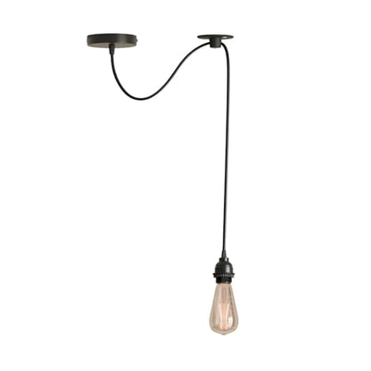 Swag Pendant Light Fitting – 2 m Black Cable, Ceiling Hook, E27 - photo 3