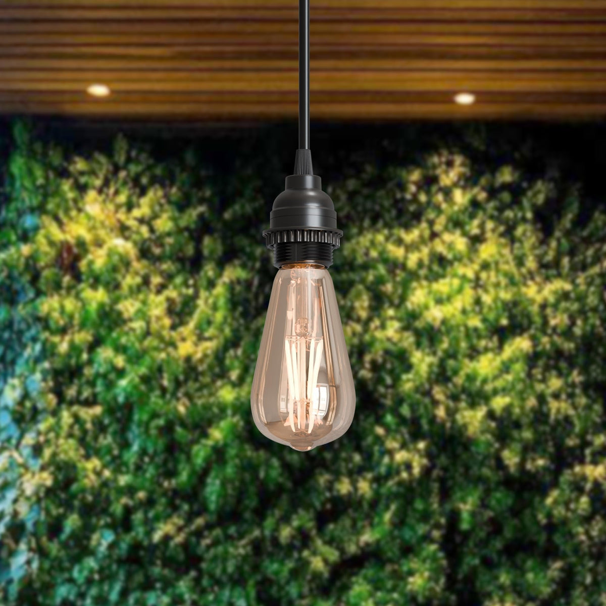 Swag Pendant Light Fitting – 2 m Black Cable, Ceiling Hook, E27 - photo 4