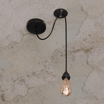 Swag Pendant Light Fitting – 2 m Black Cable, Ceiling Hook, E27 - photo 5