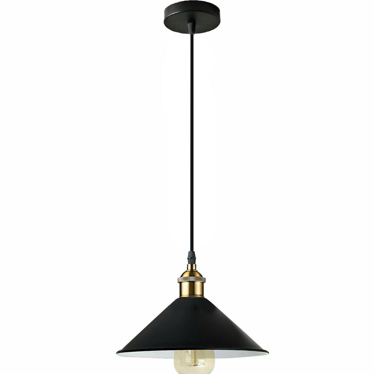 Industrial Pendant Light – Black Holder, Shade or Cage Options, E27 - photo 11
