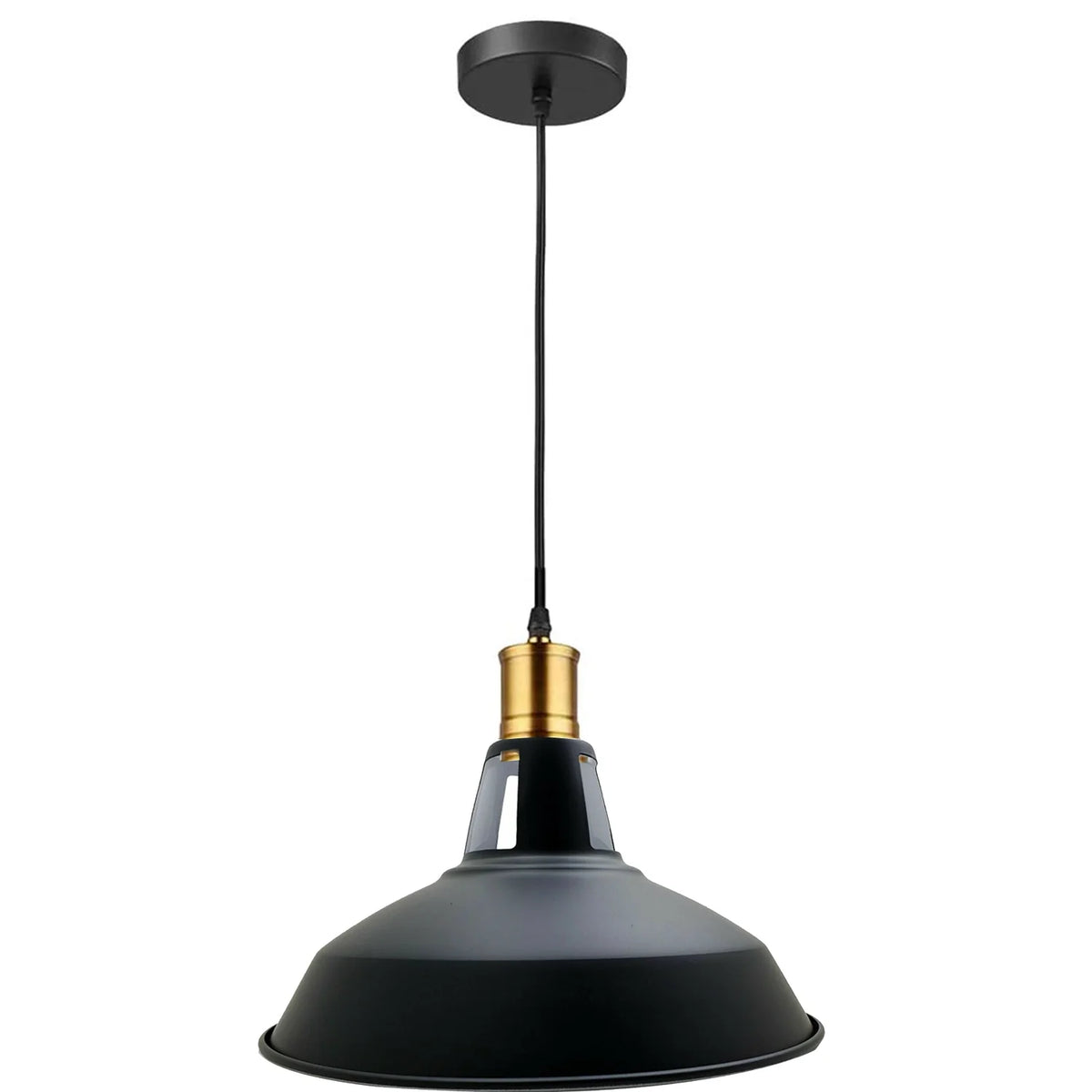 Industrial Pendant Light – Black Holder, Shade or Cage Options, E27 - photo 14