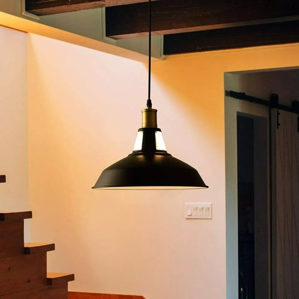 Industrial Pendant Light – Black Holder, Shade or Cage Options, E27 - photo 6